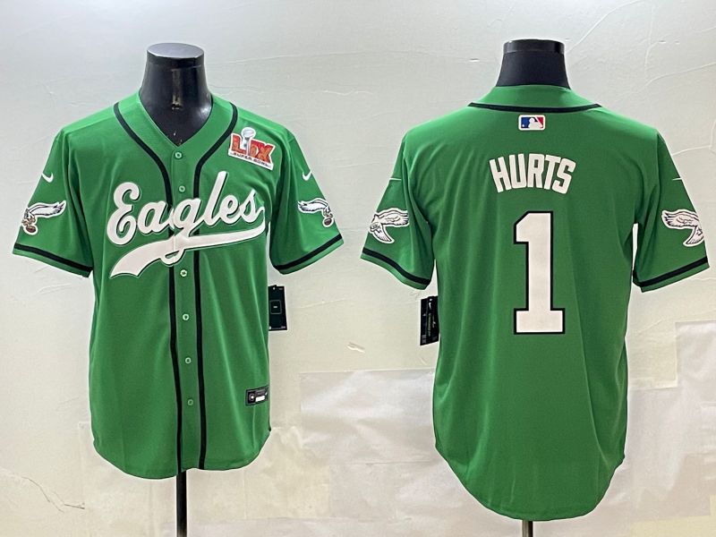 Men Philadelphia Eagles #1 Hurts Green three generations Jointly Name 2025 Nike Limited NFL Jersey style 7